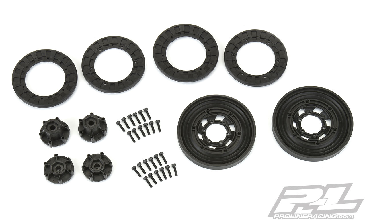 Proline Vice CrushLock 2.6" Black/Black Bead-Loc 6x30 Removable Hex Front or Rear Wheels for 2.6" Mud Tires