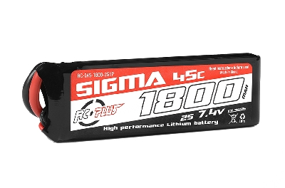 RC Plus LiPo Batterypack Sigma 45C-90C 1800 mAh 2S1P 7.4V - XT-60 stekker