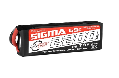 RC Plus LiPo Batterypack Sigma 45C-90C 2200 mAh 2S1P 7.4V - XT-60 stekker