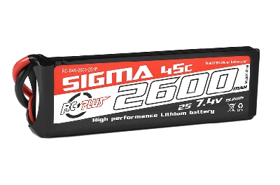 RC Plus LiPo Batterypack Sigma 45C-90C 2600 mAh 2S1P 7.4V - XT-60 stekker