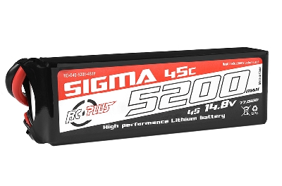 RC Plus LiPo Batterypack Sigma 45C-90C 5200 mAh 4S1P 14.8V - XT-60 stekker