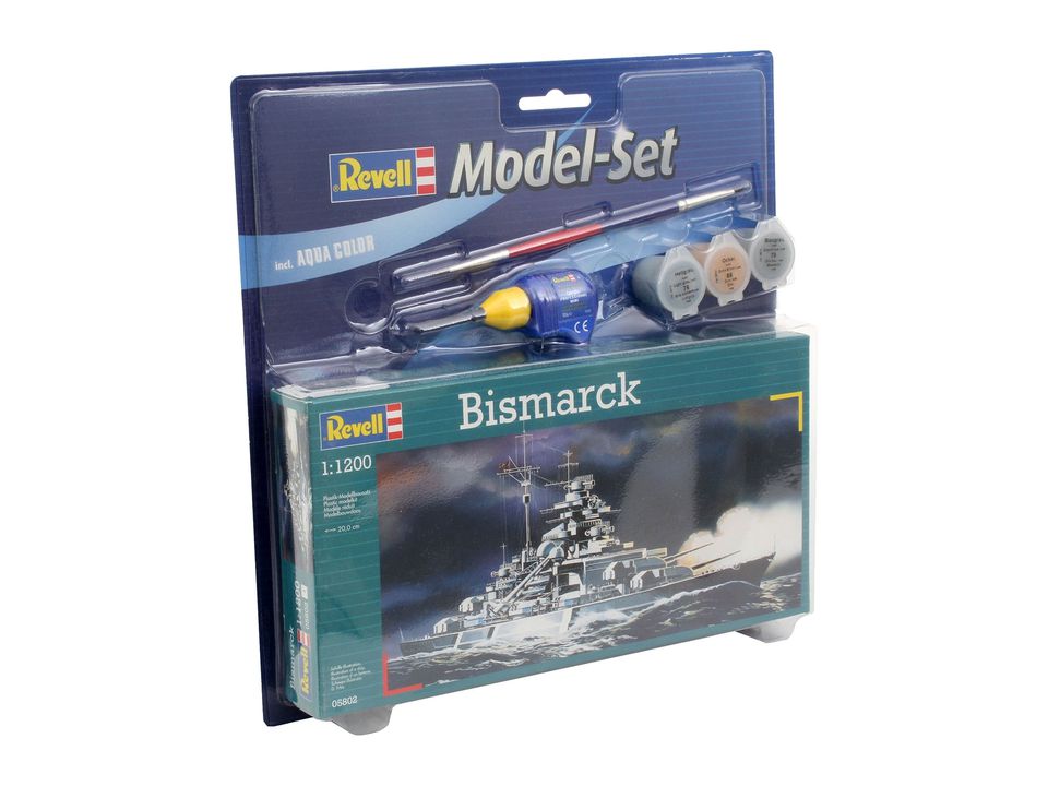 Revell Bismarck in 1:1200 bouwpakket met lijm en verf