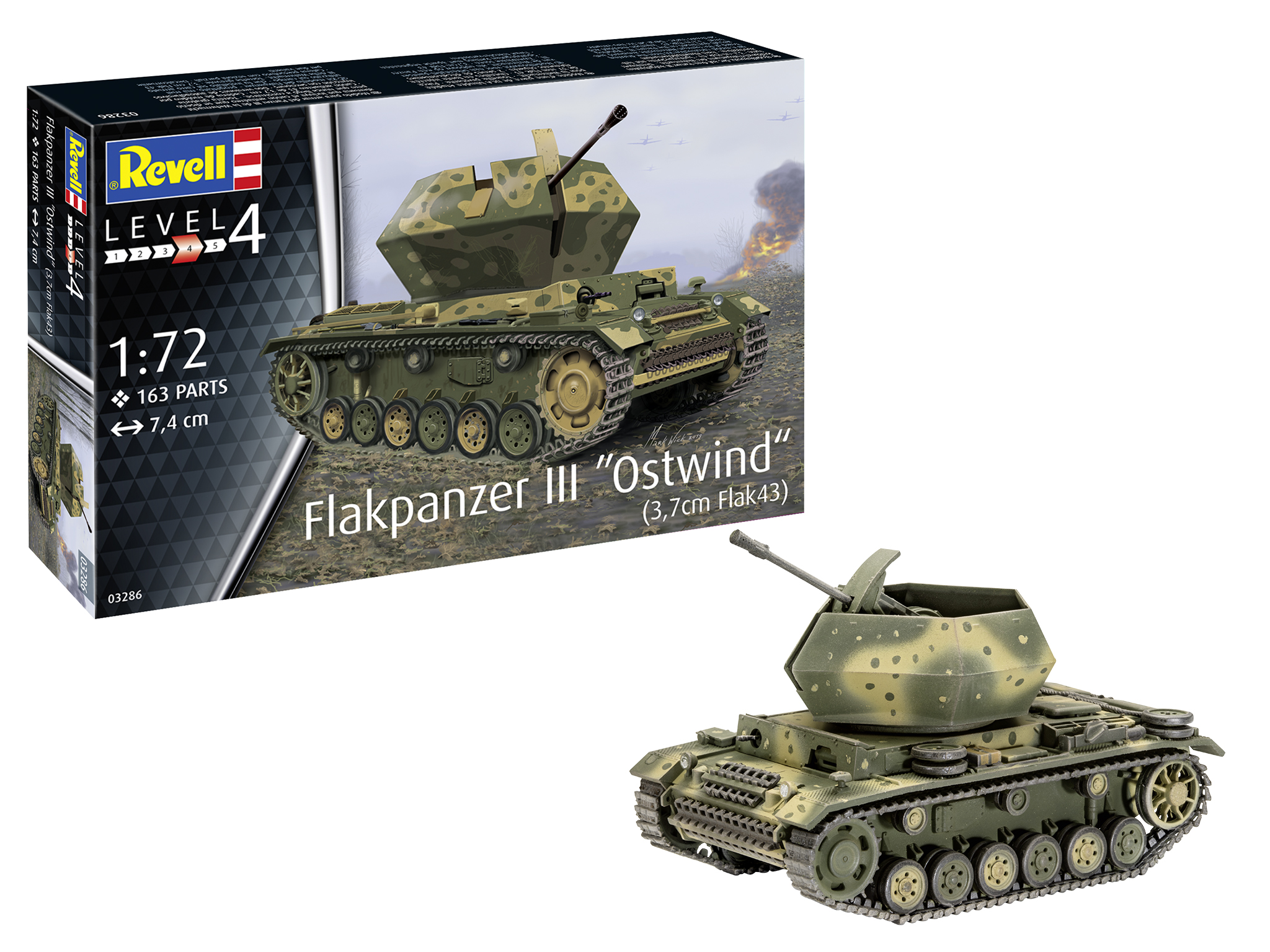 Revell Flakpanzer III"Ostwind" (3,7 cm Flak 43) in 1:72 bouwpakket