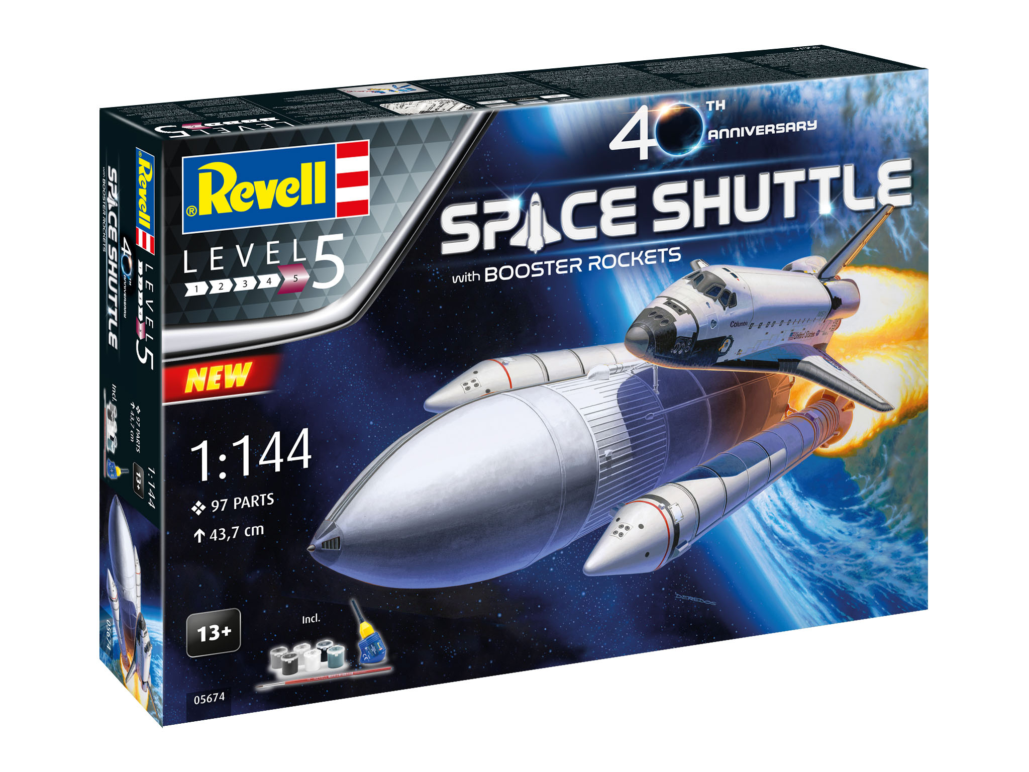 Revell Geschenkset Space Shuttle& Booster Rockets, 40th. 1:44 bouwpakket