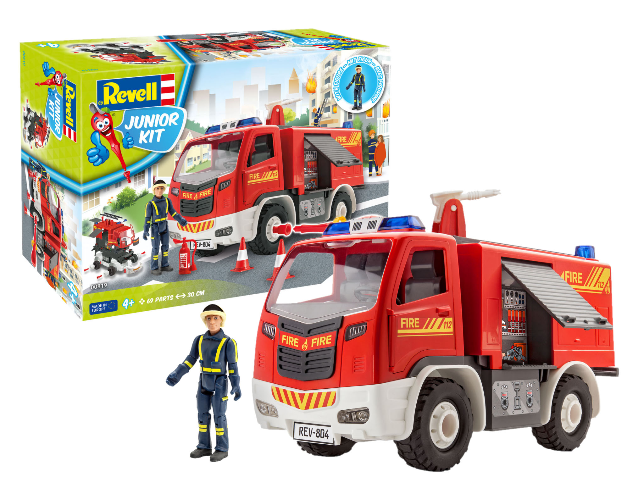 Revell Junior Kit Fire Truck with figure in 1:20 bouwpakket