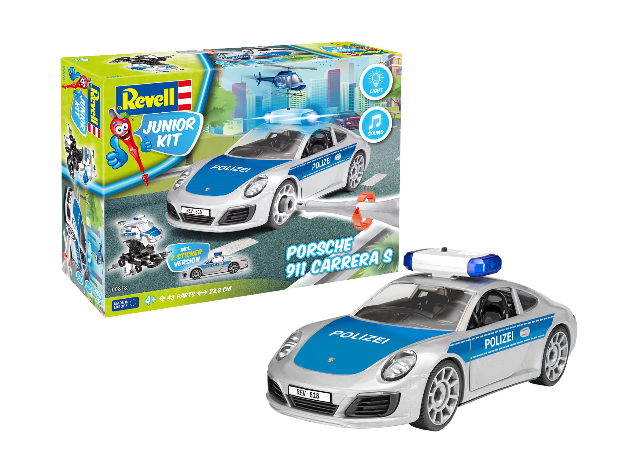Revell Junior Kit Porsche 911 Police in 1:20 bouwpakket