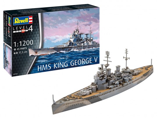 Revell Model Set HMS King George V 1:1200 bouwpakket met lijm en verf