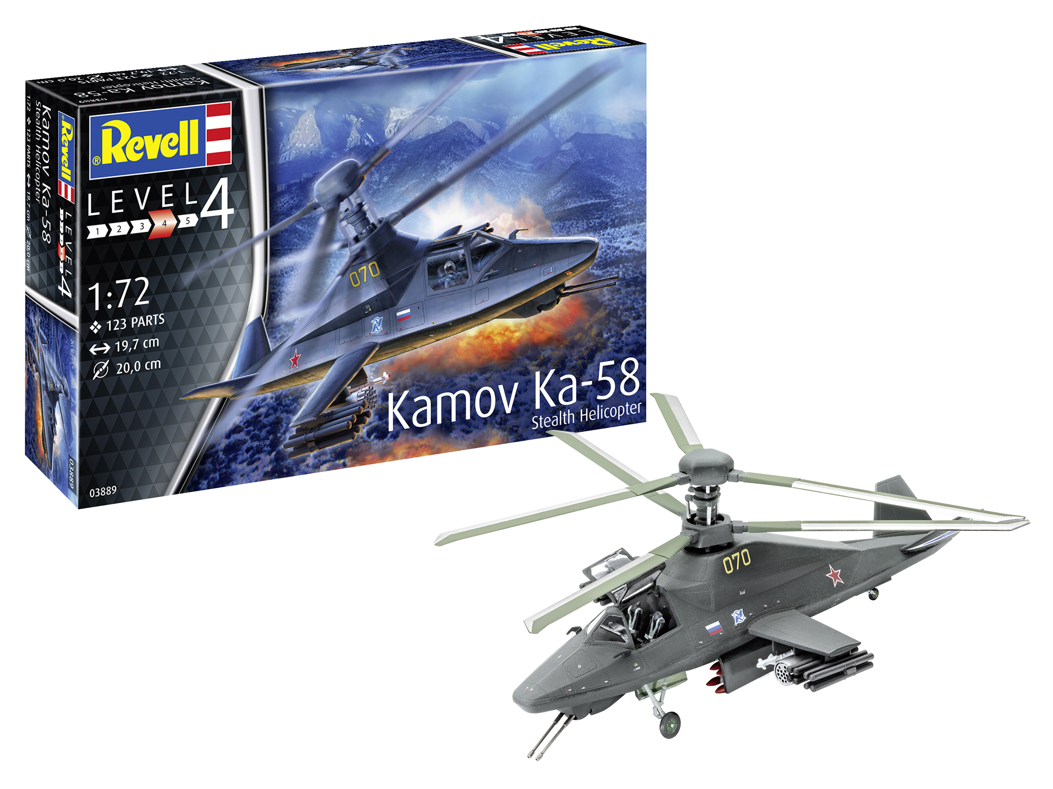 Revell Model Set Kamov Ka-58 Stealth in 1:72 bouwpakket met lijm en verf