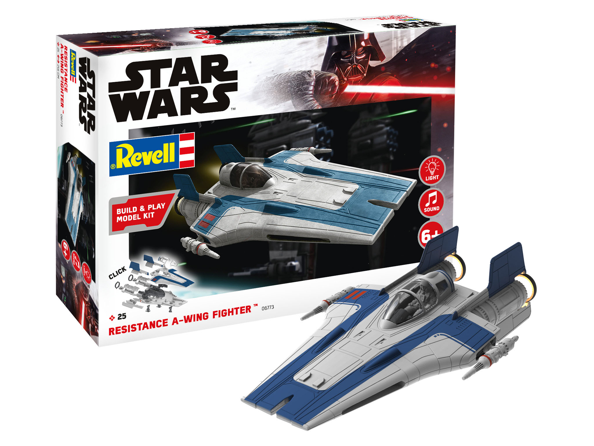 Revell Star Wars Resistance A-wing Fighter blue 1:44 bouwpakket easy click systeem