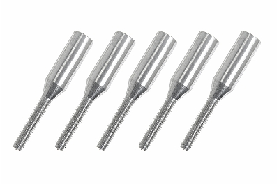 Revtec - Aluminium huls met schroefdraad - M2.5 - Carbon staaf Dia. 4mm - 5 st