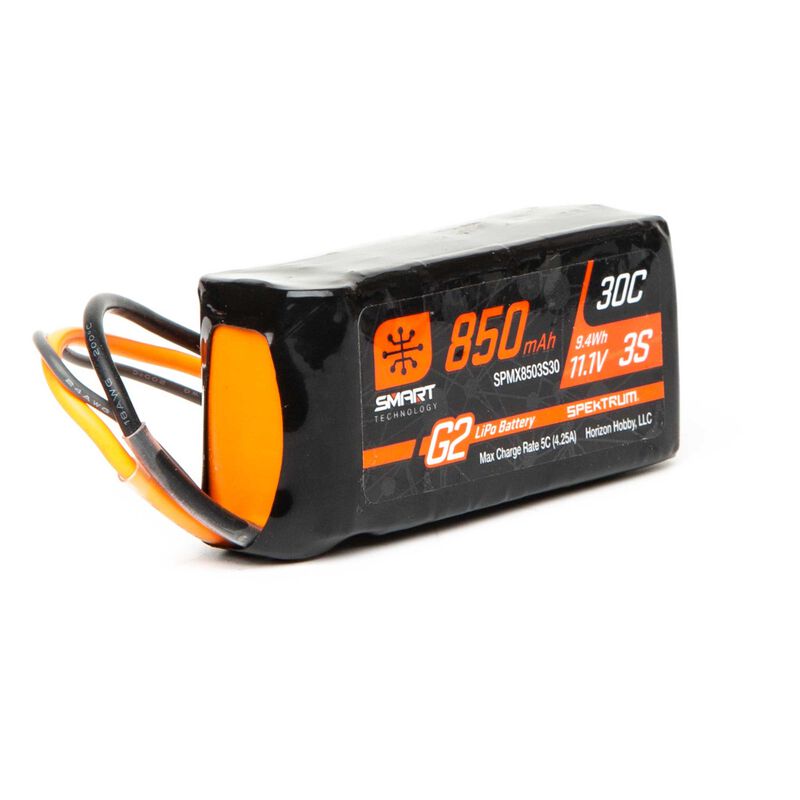 Spektrum 11.1V 850mAh 3S 30C Smart LiPo Battery G2 IC2