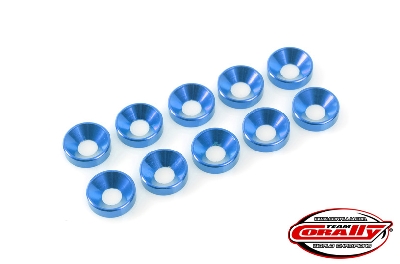 Team Corally - Aluminium Washer - for M2.5 Socket Head Screws - OD=7mm - Blue - 10 pcs