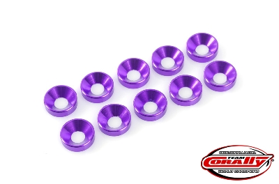 Team Corally - Aluminium Washer - for M2.5 Socket Head Screws - OD=7mm - Purple - 10 pcs