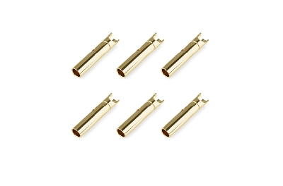 Team Corally - Bullit Connector 2.0mm - Female - Gold Plated - Ultra Low Resistance - 6 pcs