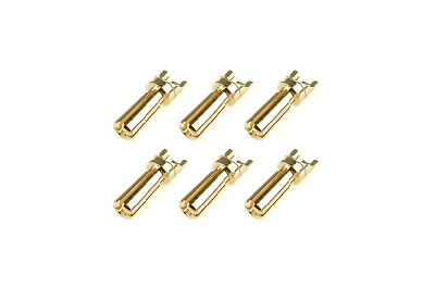 Team Corally - Bullit Connector 3.5mm - Male - Solid Type - Gold Plated - Ultra Low Resistance - Wire Straight - 6 pcs