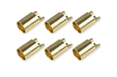 Team Corally - Bullit Connector 6.5mm - Female - Gold Plated - Ultra Low Resistance - 6 pcs