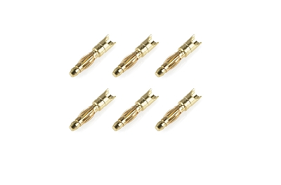 Team Corally - Bullit Connector Male 2.0mm - Spring Type - Gold Plated - Wire Straight - 6 pcs