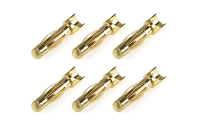 Team Corally - Bullit Connector Male 4.0mm - Spring Type - Gold Plated - Wire Straight - 6 pcs