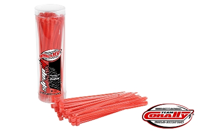 Team Corally - Cable Tie Raps - Red - 2.5x100mm - 50 Pcs