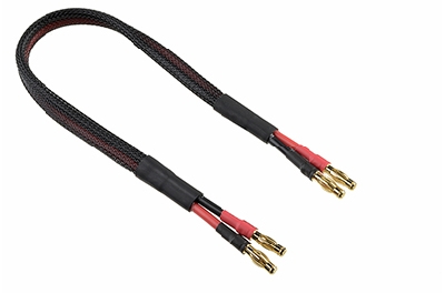 Team Corally - Charge Lead 4 mm Banana Gold connectors - 14 AWG ULTRA V+ Silicon Wire - 30cm - 1 pc - C-50251
