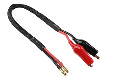 Team Corally - Charge Lead Crocco Clips - 14 AWG ULTRA V+ Silicon Wire - 30cm - 1 pc - C-50250