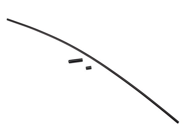 Traxxas Antenna, tube, black (1)/ vinyl antenna cap (1)/ wire retainer (1) - TRX1726A