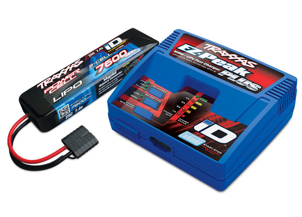 Traxxas Battery/charger completer pack (includes TRX2970 iD charger (1), TRX2869X 7600mAh 7.4V 2-Cell 25C LiPo Battery (1)) - TRX2955