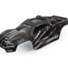 Traxxas Body, E-Revo, black/ window, grille, lights decal sheet (assembled with front & rear body mounts and rear body support for clipless mounting) - TRX8611R