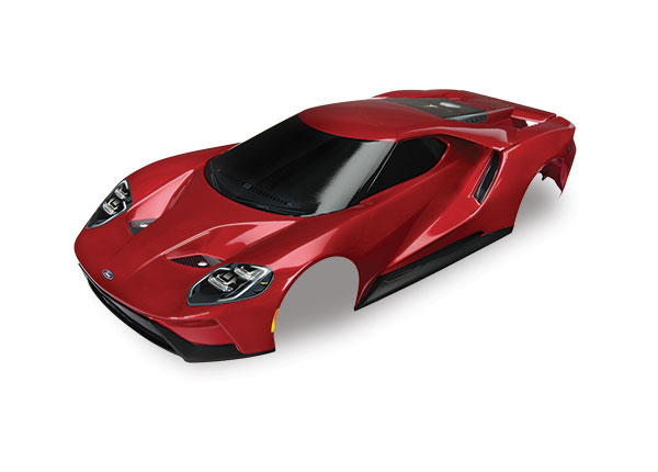 Traxxas Body Ford GT red painted decals applied - TRX8311R