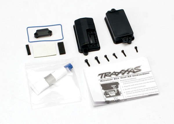 Traxxas Box, receiver (sealed)/ foam pad/2.5x8mm CS (4)/ 3x10mm CS (2) - TRX3628