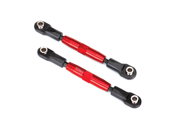 Traxxas Camber links, front (TUBES red-anodized, 7075-T6 aluminum, stronger than titanium) (83mm) (2)/ rod ends, rear (4)/ rod ends, front (4)/ aluminum wrench (1) - TRX3643R