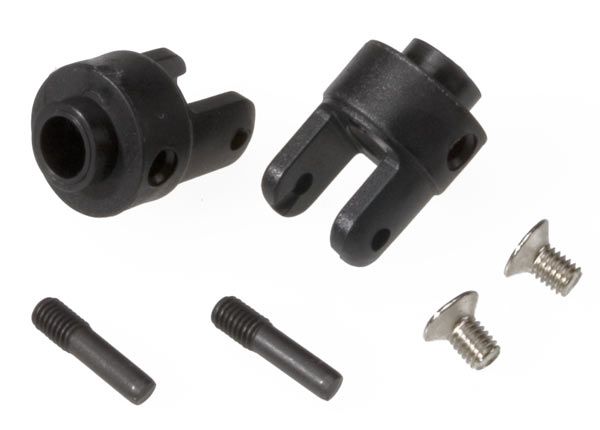 Traxxas Differential output yokes, black (2)/ 3x5mm countersunk screws (2)/ screw pin (2) - TRX4628R
