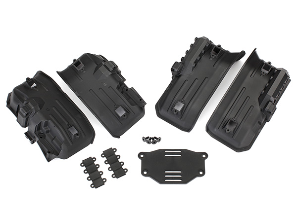 Traxxas Fenders, inner, front & rear - rock light covers / battery plate/ 3x8 flathead screws - TRX8072
