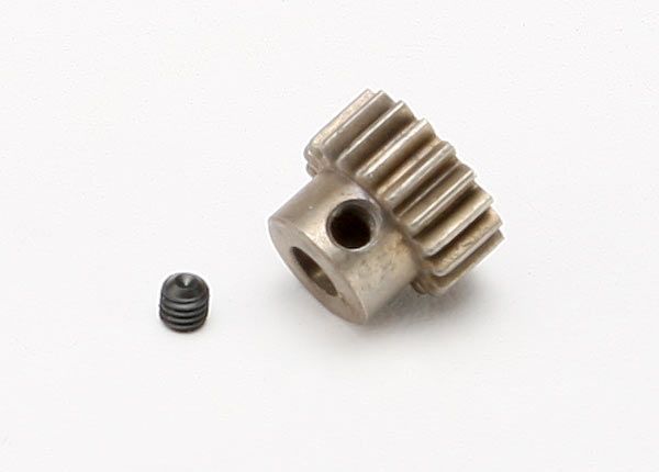 Traxxas Gear, 18-T pinion (0.8 metric pitch, compatible with 32-pitch) (hardened steel) (fits 5mm shaft)/ set screw - TRX5644