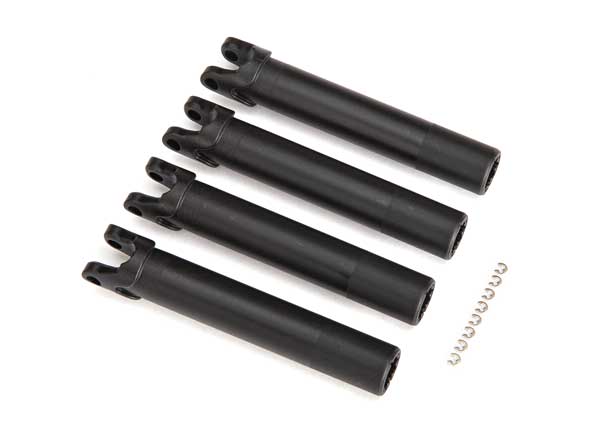 Traxxas Half shafts, outer (extended, front or rear) (4)/ e-clips (8) (for use with TRX8995 WideMaxx suspension kit) - TRX8993A