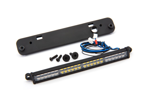 Traxxas LED light bar, rear, red (with white reverse light) (high-voltage) (24 red LEDs, 24 white LEDs, 100mm wide)/ light bar mount (fits 7711 body) - TRX7883