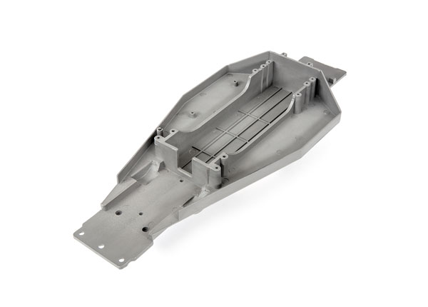 Traxxas Lower chassis (grey) (166mm long battery compartment) (fits both flat and hump style battery packs) - TRX3722R