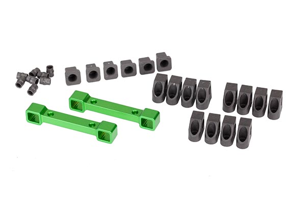 Traxxas Mounts suspension arms aluminum (green-anodized) (front &  rear) - TRX8334G