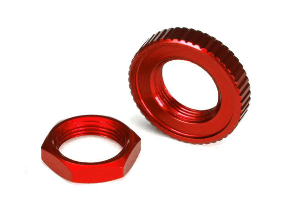 Traxxas Servo saver nuts aluminum red-anodized hex (1) serrated (1) - TRX8345R