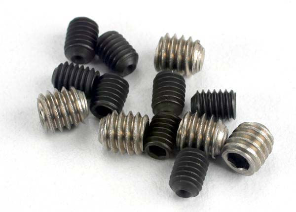 Traxxas Set (grub) screws, 3x4mm (8)/ 4x4mm (stainless) (4) - TRX1548