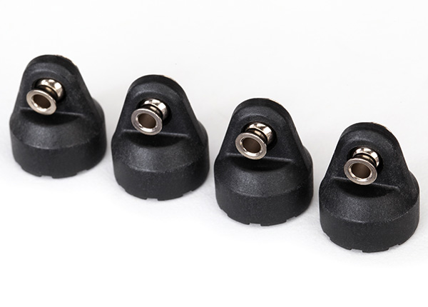 Traxxas Shock caps (black) (4) (assembled with hollow balls) - TRX8361