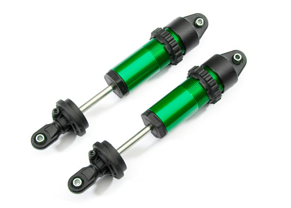 Traxxas Shocks, GT-Maxx, aluminum (green-anodized) (fully assembled w/o springs) (2) - TRX8961G