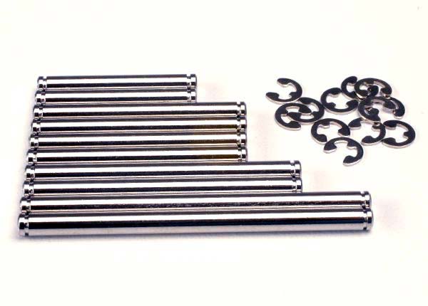 TRX1939 - Suspension pin set, hard chrome (w/ E-clips)