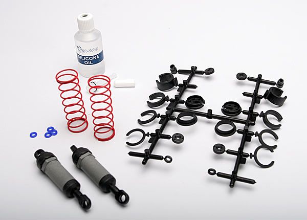 Traxxas Ultra Shocks (grey) (long) (complete w/ spring pre-load spacers & springs) (2) - TRX3760A