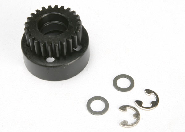 TRX4124 - Clutch bell (24-tooth)/ 5x8x0.5mm fiber washer (2)/ 5mm E-clip (requires TRX4611-ball bearings 5x11x4mm (2)