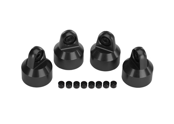 TRX7764X -  Shock caps, aluminum (hard-anodized, PTFE-coated), GTX shocks (4)/ spacers (8)