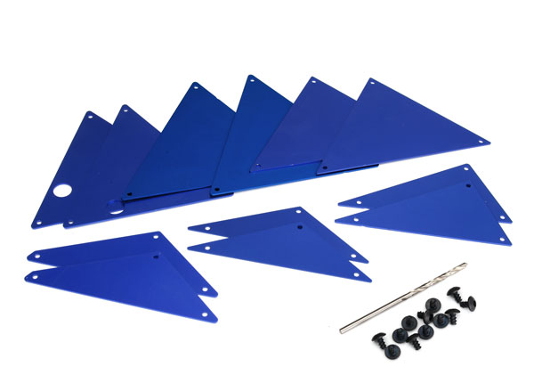 Traxxas Tube chassis, inner panels, aluminum (blue-anodized) (front (2)/ wheel well (4)/ middle (4)/ rear (2)) - TRX8434X