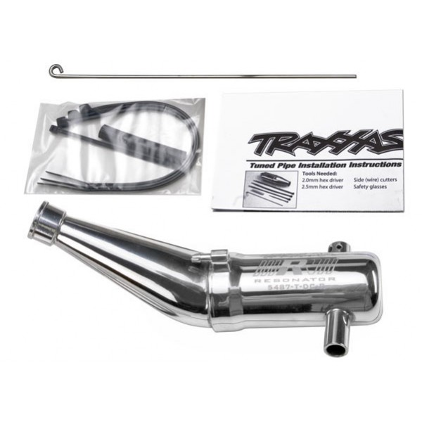 TRX5487 - Tuned pipe Resonator, R.O.A.R. legal (aluminum, double-chamber)