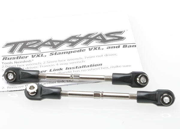 Traxxas Turnbuckles, toe link, 59mm (78mm center to center) (2) (assembled with rod ends and hollow balls) - TRX3745
