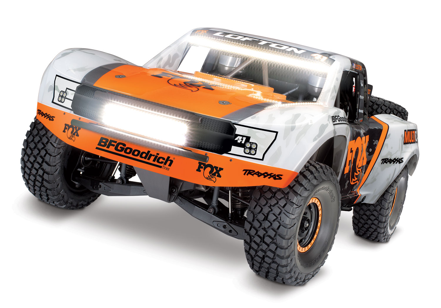 Traxxas Unlimited Desert Racer 4WD Race Truck RTR TSM 2.4Ghz FOX met LED set - zonder batterij en lader